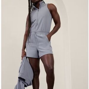 Athleta Retroterry Romper Storm Cloud S